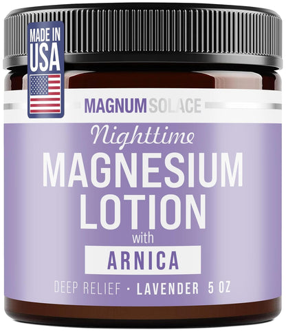 Magnum Solace Loción nocturna de magnesio con árnica \u2013 Alivio...
