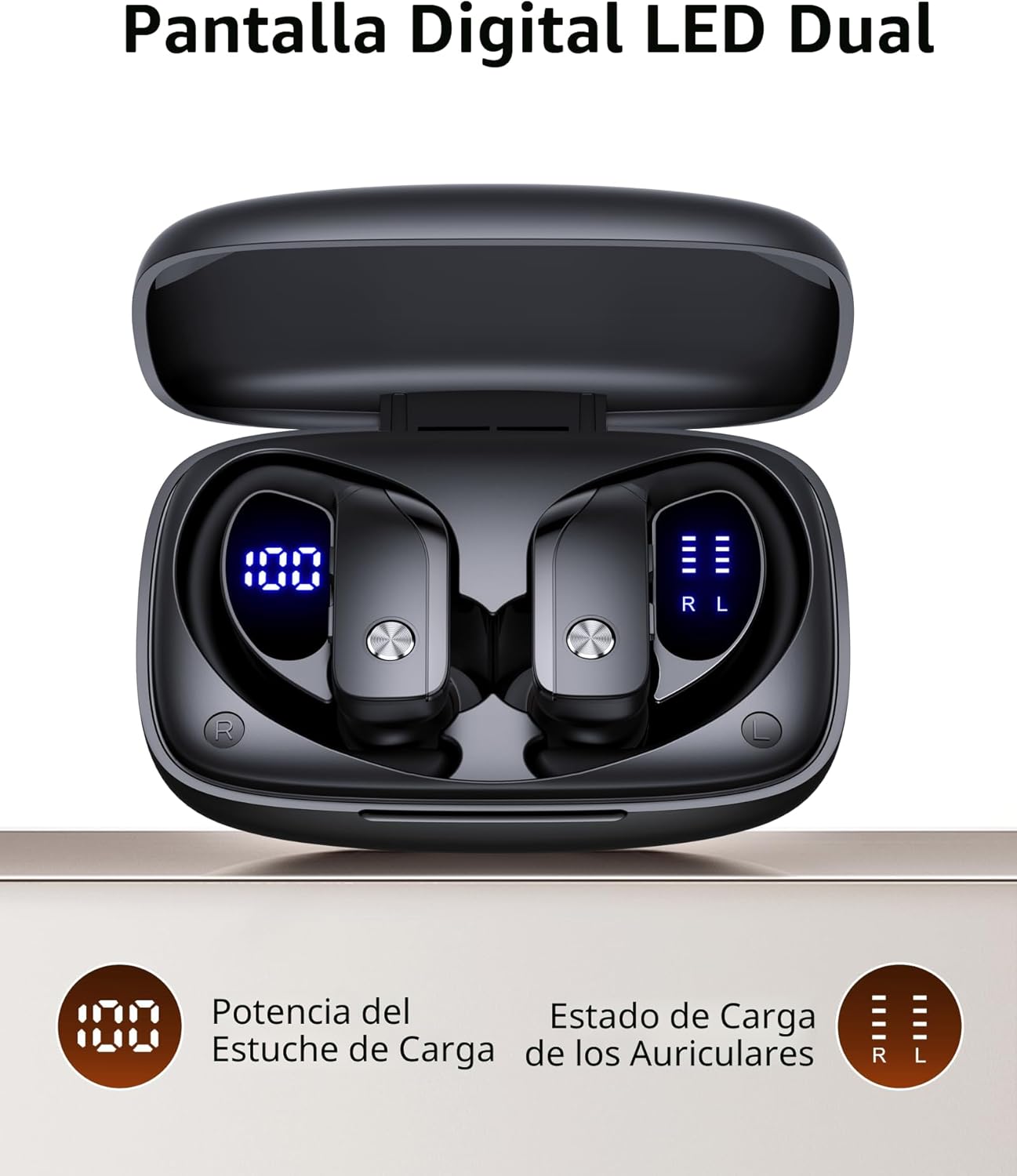 bmanl Auriculares Inalámbricos Bluetooth Auriculares con Ganchos So...