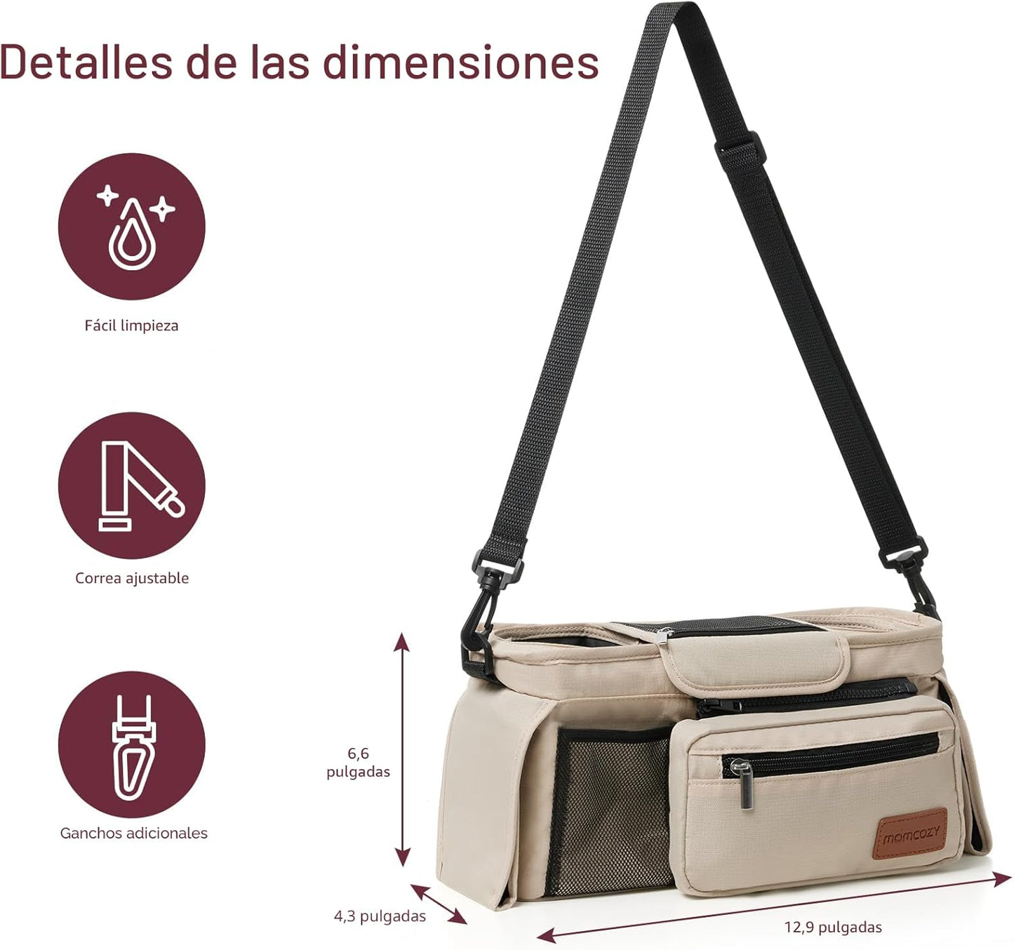 Momcozy - Organizador universal para cochecito con portavasos aisla...