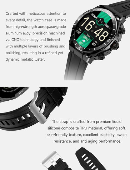 ATEVIX Reloj inteligente con auriculares para Android y iPhone, pan...
