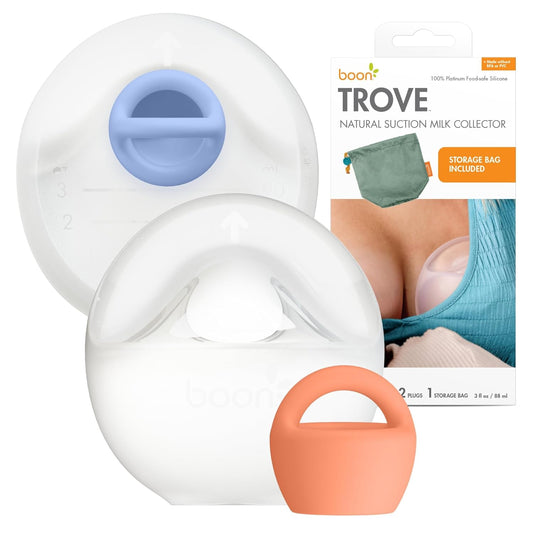 Boon Trove - Juego de extractor de leche manual de silicona, recole...