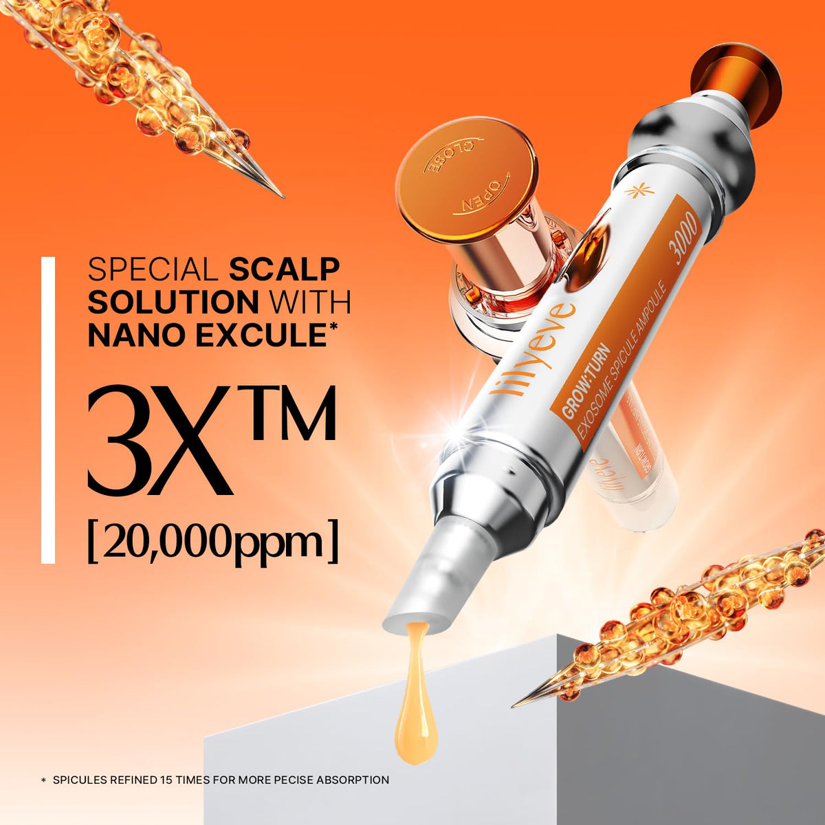 lilyeve GROWTURN Exosome Spicule Ampolla 3000, para el crecimiento...