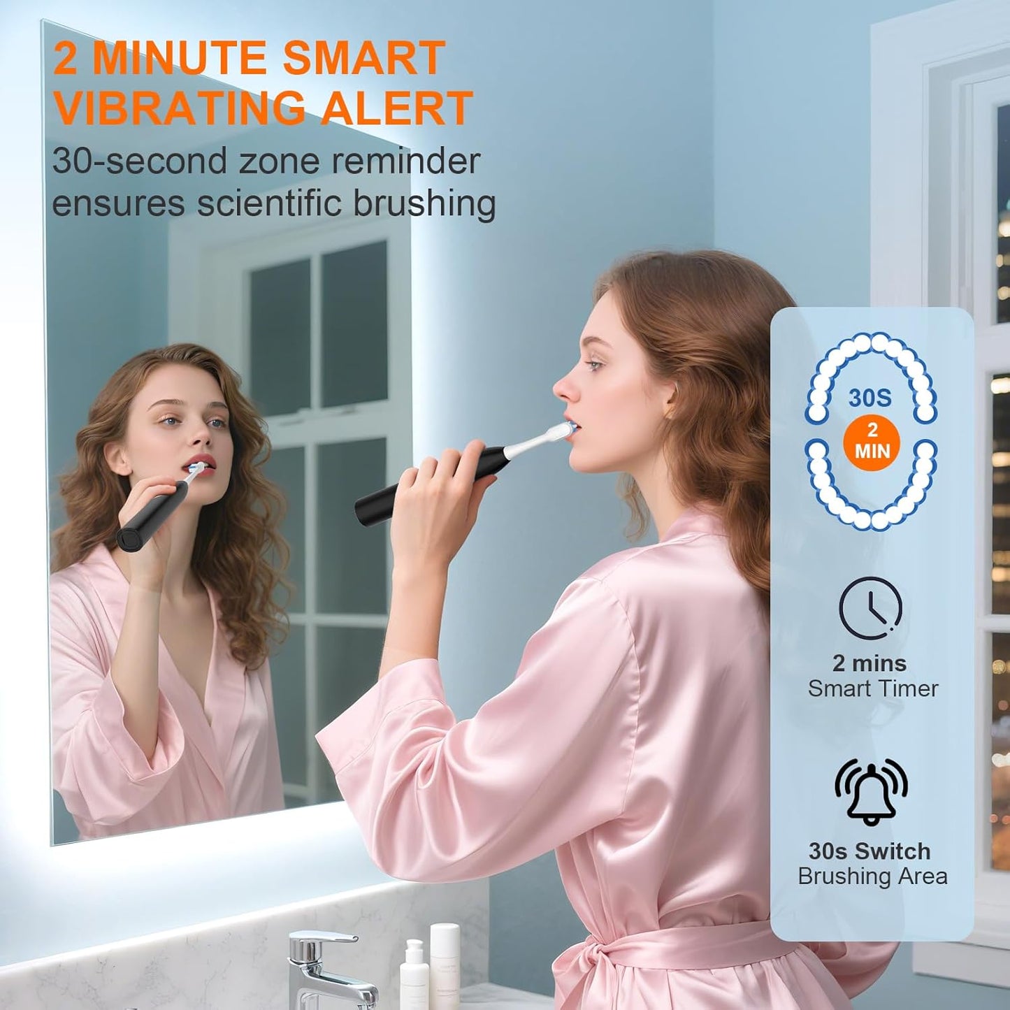 H2ofloss Cepillo de dientes eléctrico sónico y combo de hilo dental...