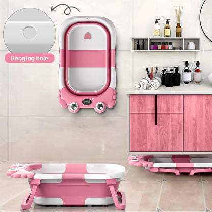 Bañera plegable para recién nacidos a niños pequeños con monitor de...