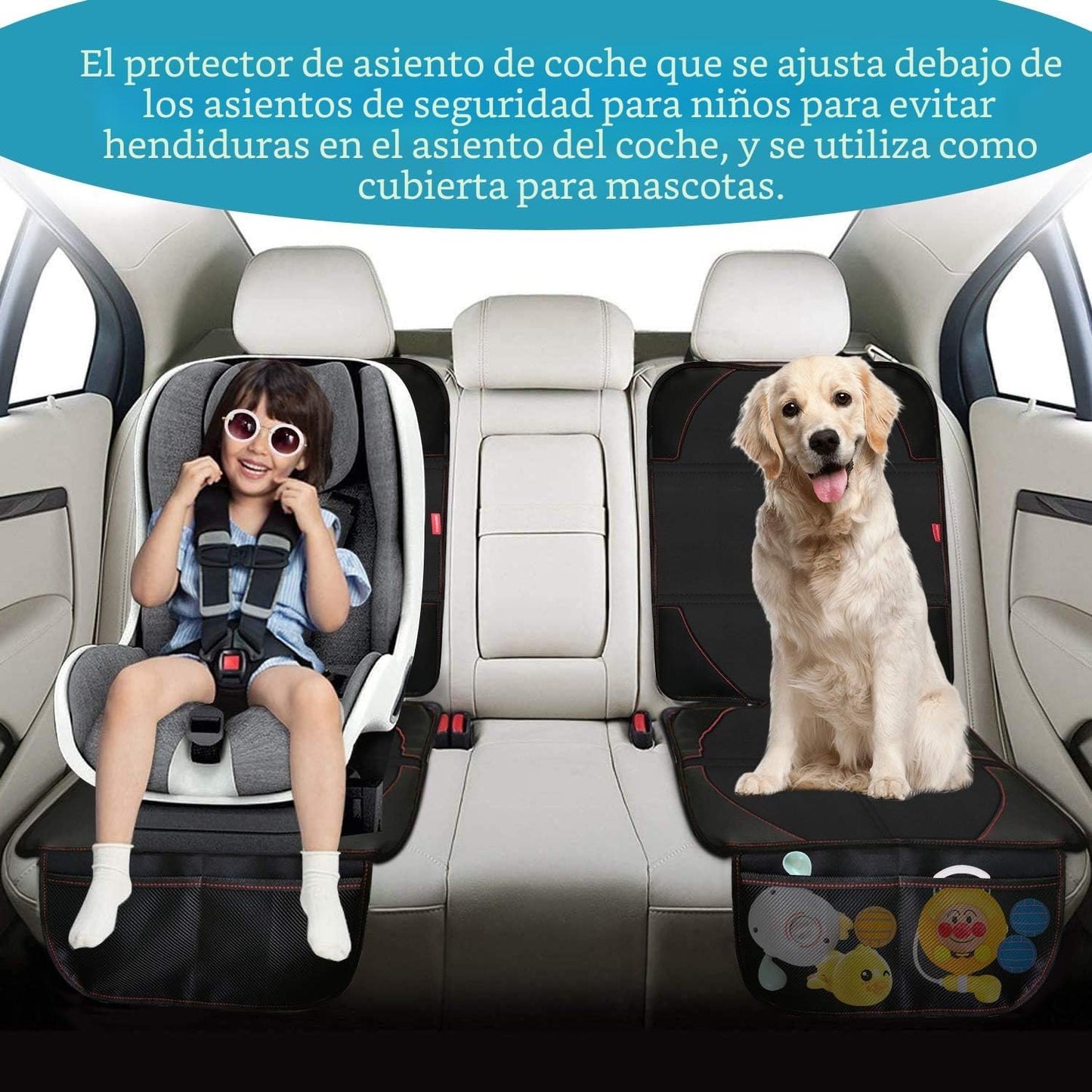MORROLS Protector de asiento de automóvil, paquete de 2 protectores...