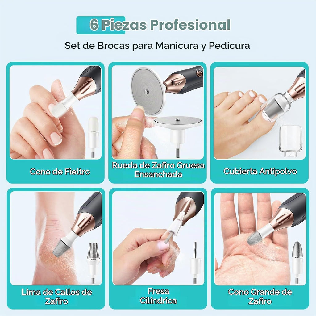 COSLUS Kit Profesional de Manicura y Pedicura, Lima de Uñas Eléctri...