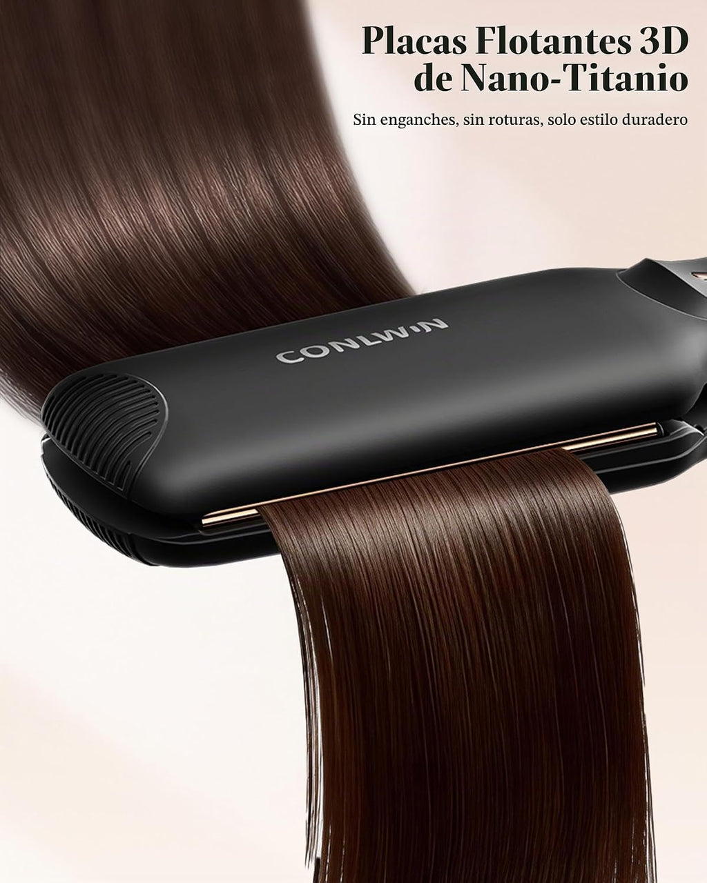 CONLWIN 1.75" Plancha de titanio Plancha Plancha Plancha con In...