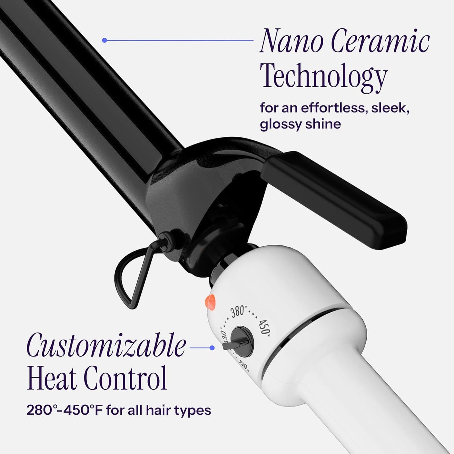 HOT TOOLS Pro Artist Nano Rizador/Varita de Cerámica | Para Cabello Suave y Brillante (1-1/4 pulgadas)