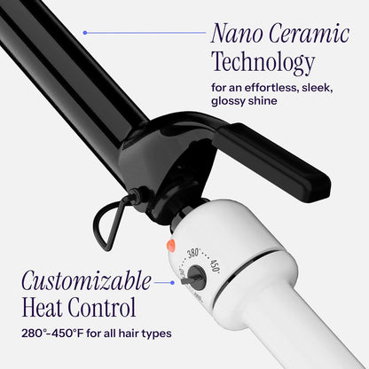 HOT TOOLS Pro Artist Nano Rizador/Varita de Cerámica | Para Cabello Suave y Brillante (1-1/4 pulgadas)