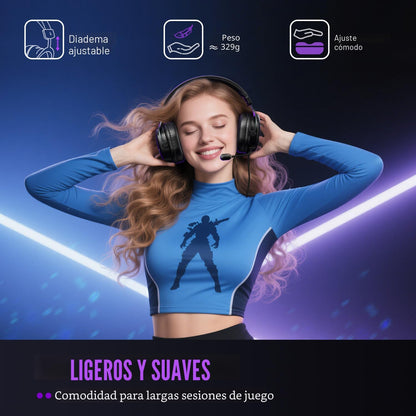FIFINE Auriculares para juegos con cable, auriculares USB con sonid...