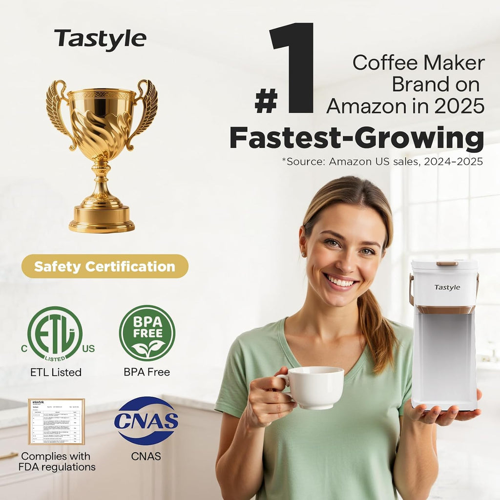 Tastyle Cafetera de Una Sola Porción de Una Taza, para Cápsulas K y...