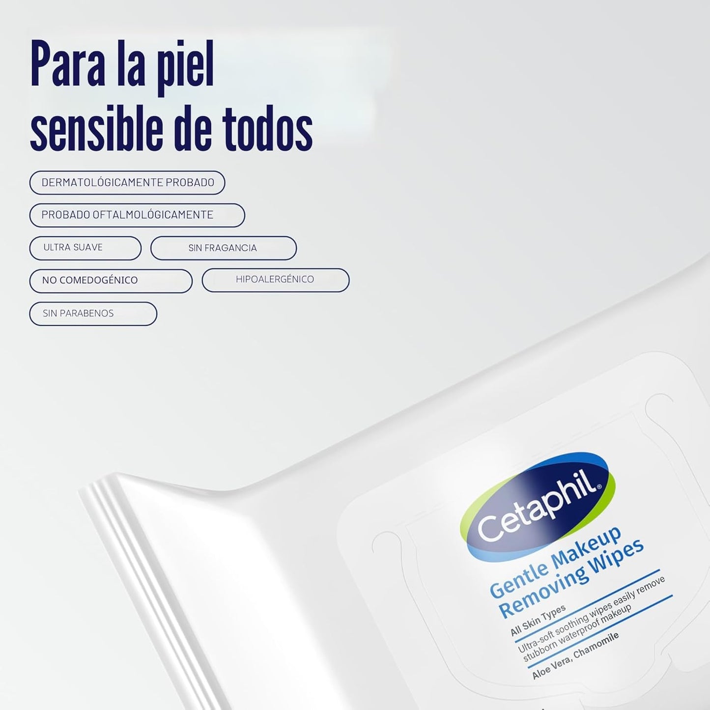 Cetaphil Toallitas Faciales Suaves para Eliminar el Maquillaje, Toa...
