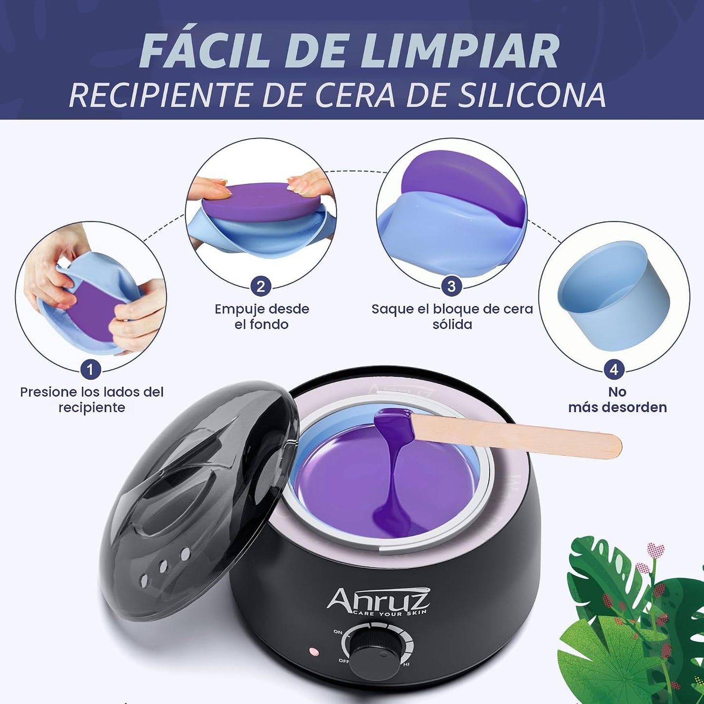 Kit de cera Anruz para mujeres y hombres - Kit de cera para depilac...