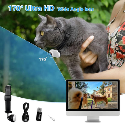 ehomful Collar de cámara para gatos HD 1080P con grabación de video...