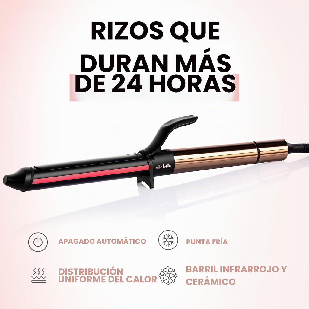 ELLA BELLA® Plancha rizadora de 1.25 pulgadas con tecnología infrar...