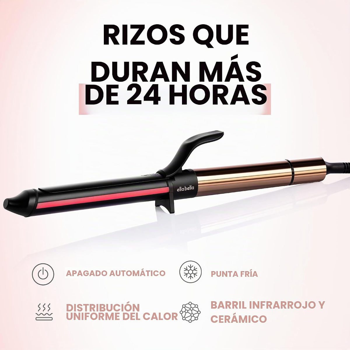 ELLA BELLA® Plancha rizadora de 1.25 pulgadas con tecnología infrar...