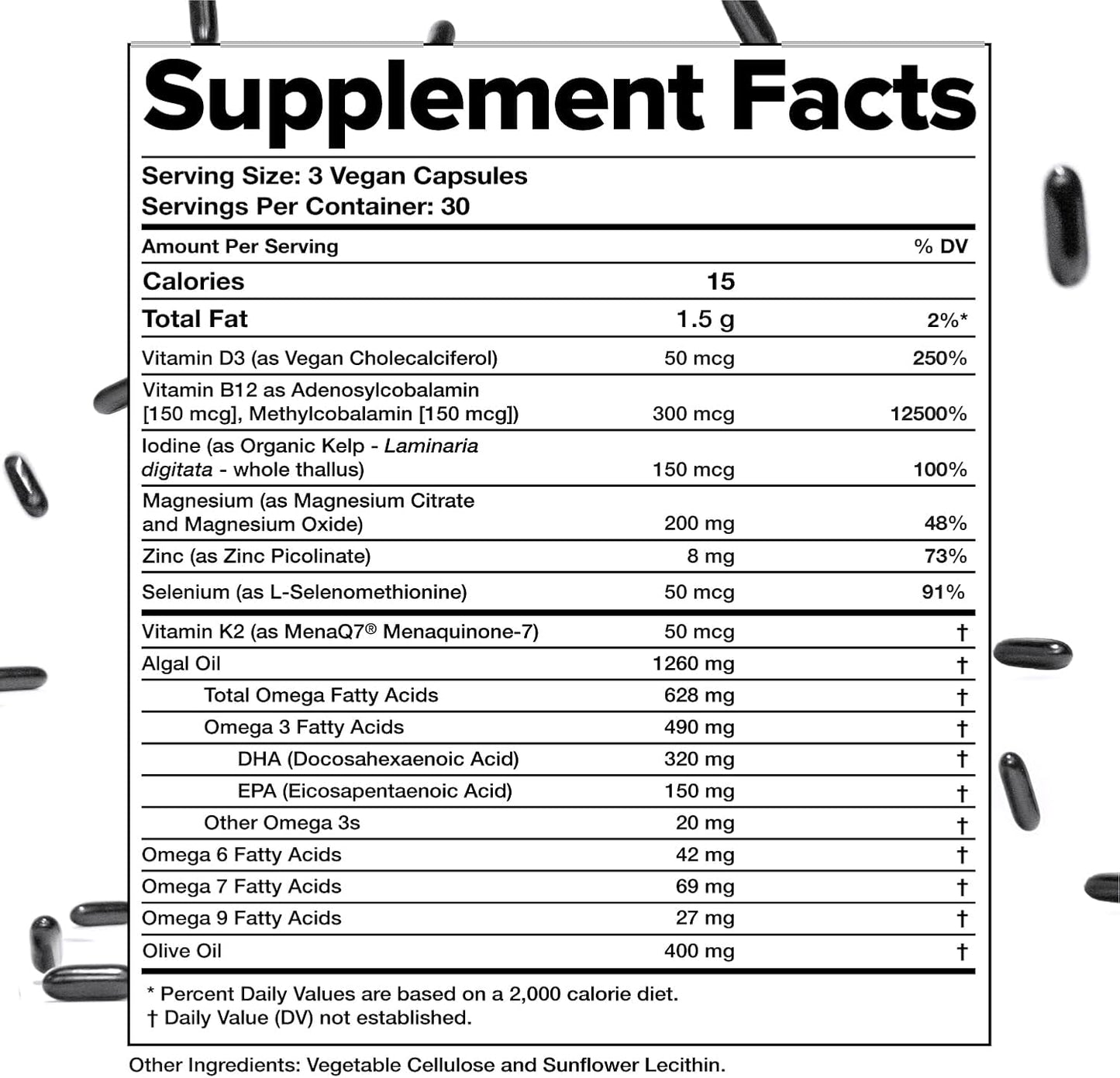 Complement Multivitamínicos veganos para mujeres y hombres, Omega 3...