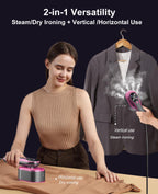 ADPTOYU Vaporizador y plancha 2 en 1 para ropa, vaporizador portáti...