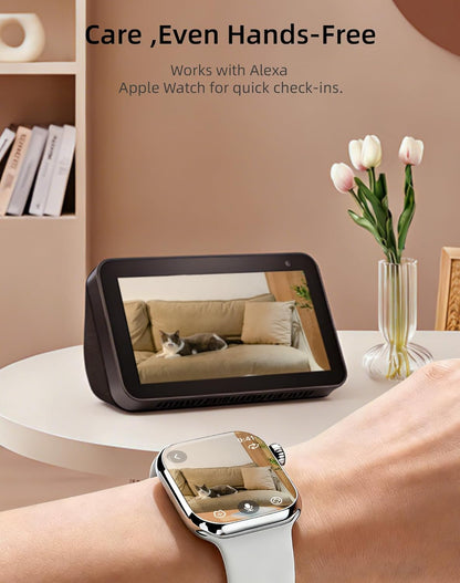 virtavo Cámara de seguridad para interiores, monitor WiFi de doble...