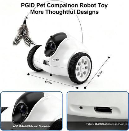 PGID Cámara robot para mascotas, robot móvil para mascotas con apli...