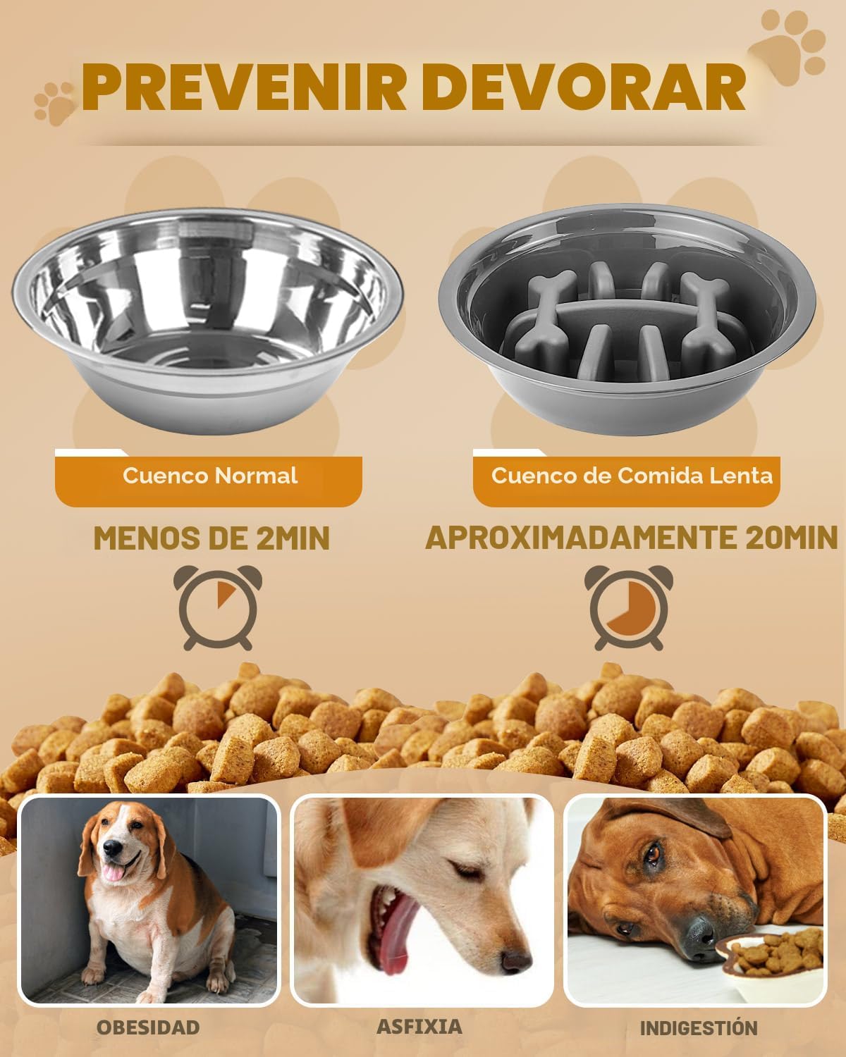 Jovrun Cuencos Elevados para Perros, Comedero para Perros con Plato...