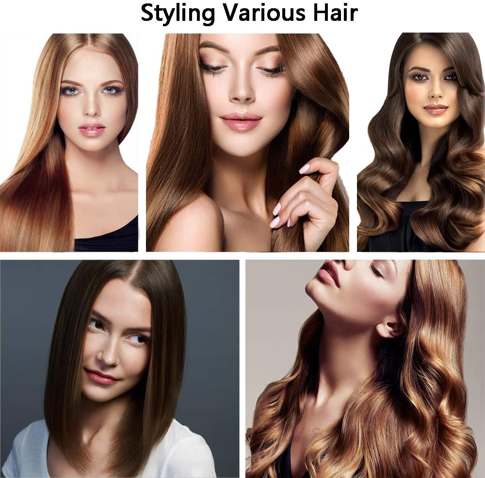 Cepillo Secador de Pelo y Volumizador, 3 en 1 Salon Electrico Cepillo de Aire Caliente Alisador y con Iones Negativos Para el Cabello Rizado y Recto