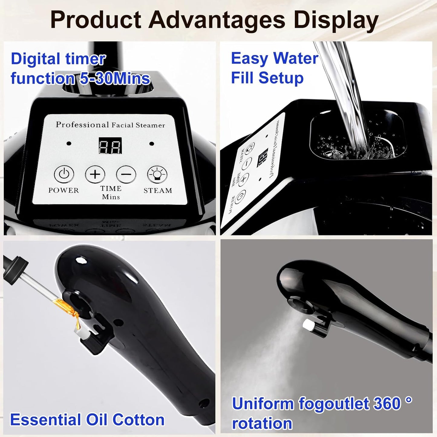 Vaporizador Facial Profesional, vaporizador facial con altura y áng...
