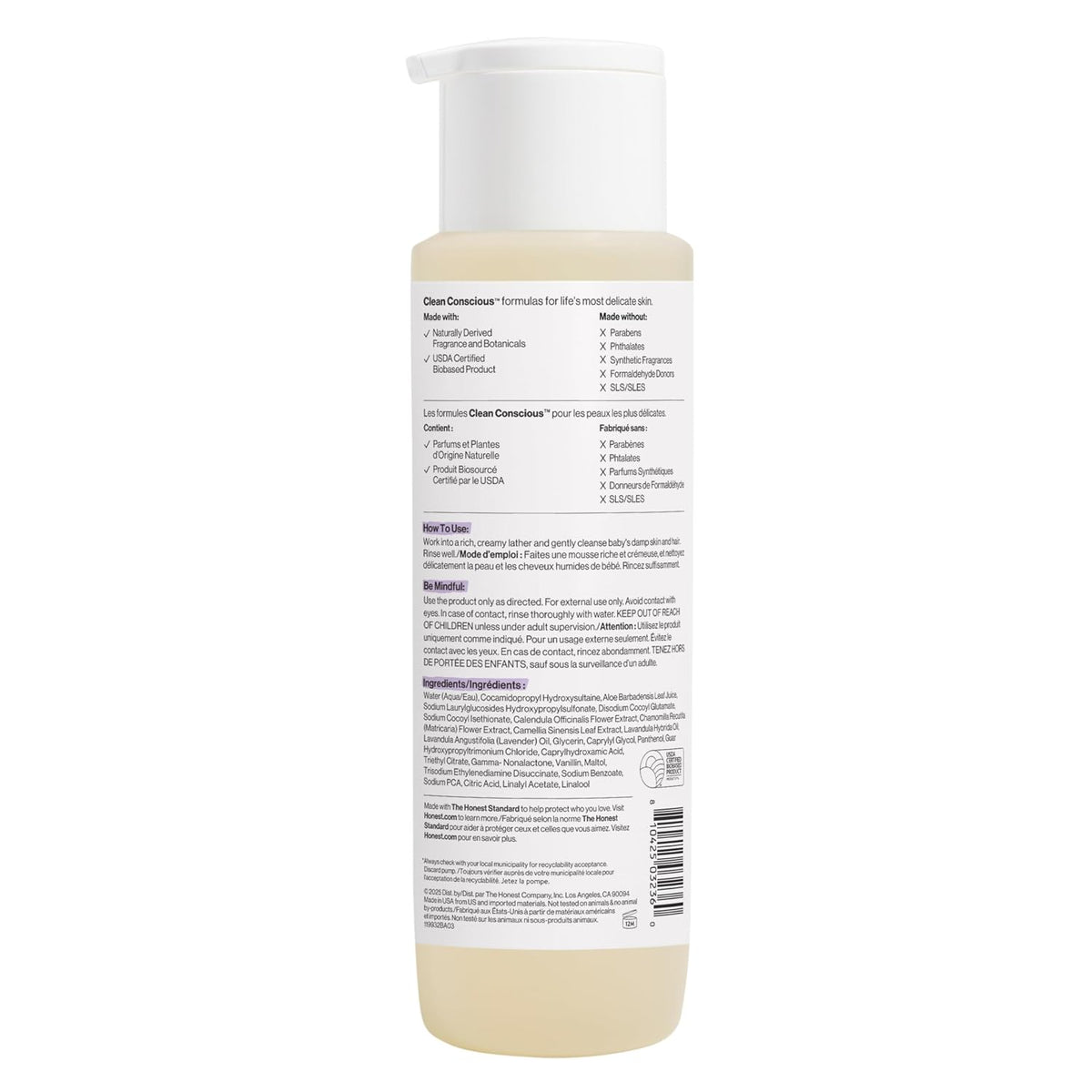 The Honest Company Champú y gel de baño, sin lágrimas, Lavender Cal...