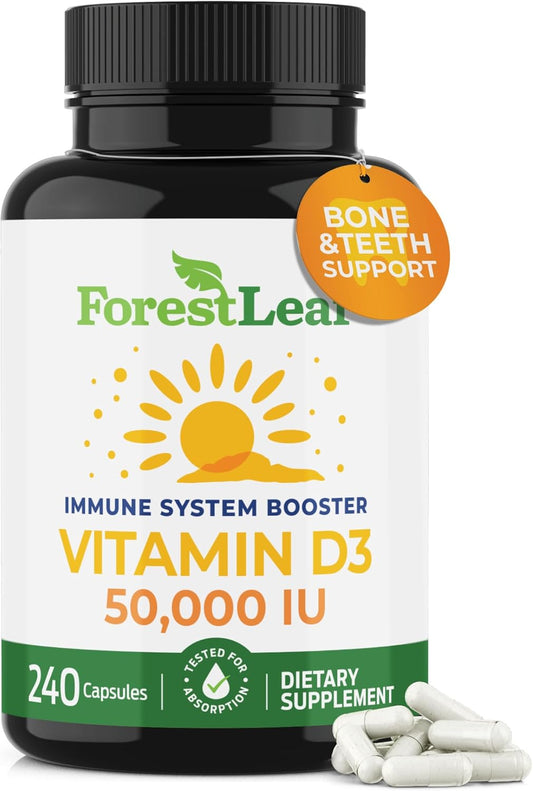 ForestLeaf Vitamina D3 50,000 UI | VIT D - Suplemento de Vitamina D...