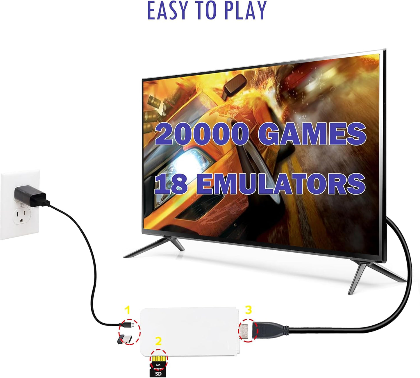Wireless Retro Game Console Stick with 40000+ Games, Video Game Con...