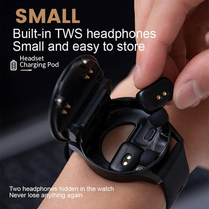 HYDZXINGW Reloj inteligente con auriculares, 2 en 1 TWS inalámbrico...