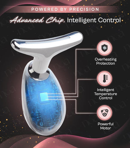 LuxeSkin Masajeador facial de terapia de luz roja LED de 7 colores...