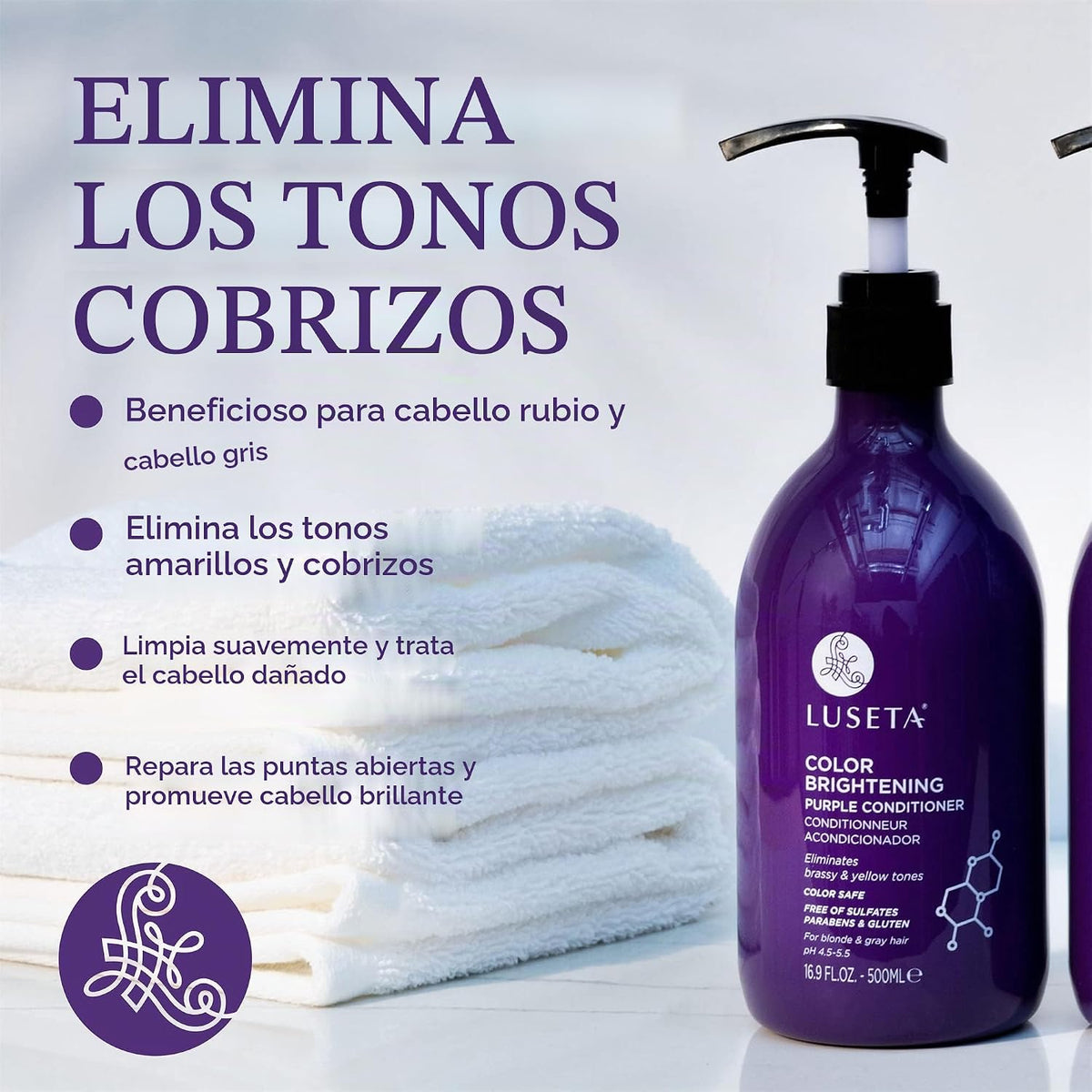 Luseta - Acondicionador morado para cabello teñido, gris, rubio y s...