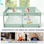 Fodoss - Corralito para bebés y niños pequeños, 47 x 47 pulgadas, v...