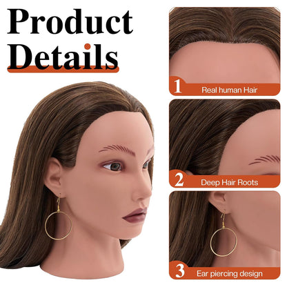 Cabeza de Maniquí de 20" Cabello Humano, Cabeza de Maniquí de C...
