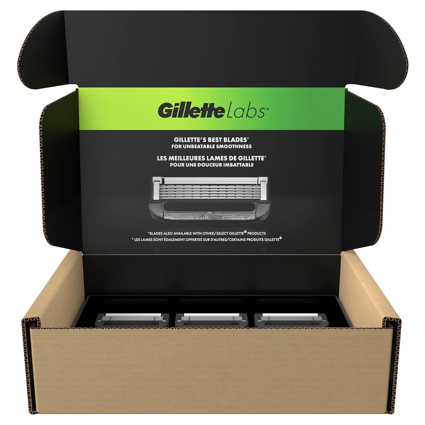 Gillette Labs - Recambios de cuchillas de afeitar, cartuchos de maquinilla de afeitar de 12 quilates, repuestos de maquinilla de afeitar para hombres compatibles con GilletteLabs Exfoliating Bar Razor