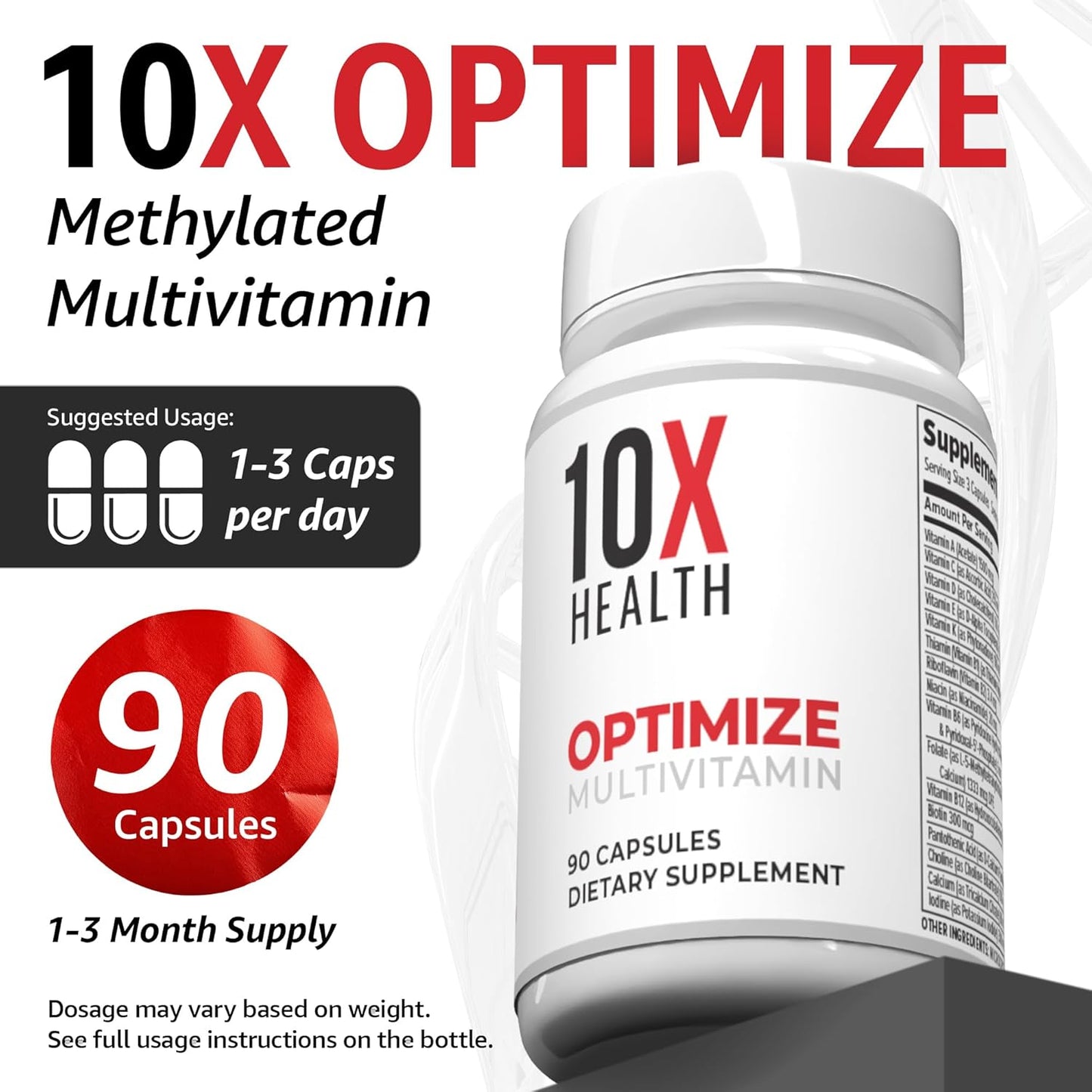 10X Health Optimize Multivitamínico para hombres \u2013 90 cápsulas...