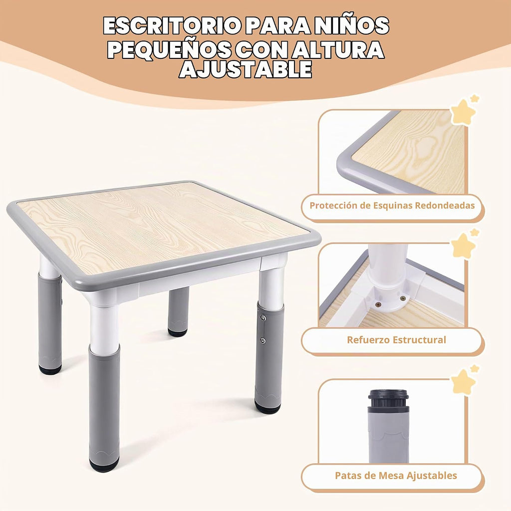 Pterying Juego de mesa y silla para niños pequeños, mesa de graffit...