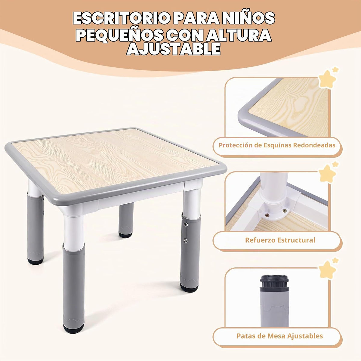 Pterying Juego de mesa y silla para niños pequeños, mesa de graffit...