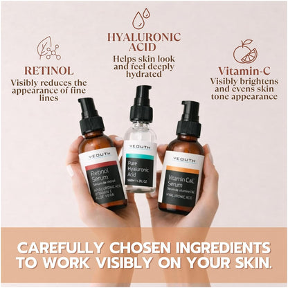 YEOUTH Set de cuidado de la piel: suero de retinol para cara, vitam...