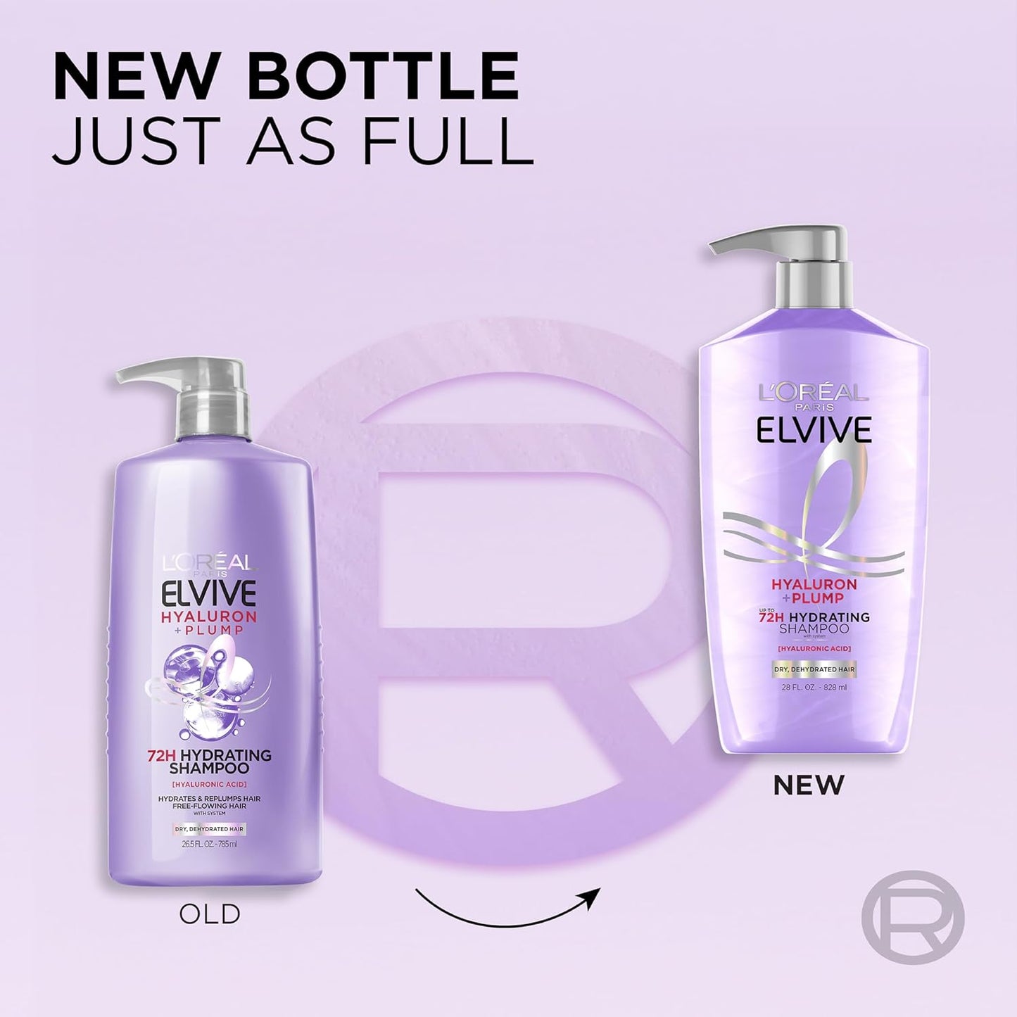 L'Oreal Paris Elvive Hyaluron Plump Champú y acondicionador para cabello deshidratado y seco con complejo de cuidado de ácido hialurónico, 1 kit (2 productos)