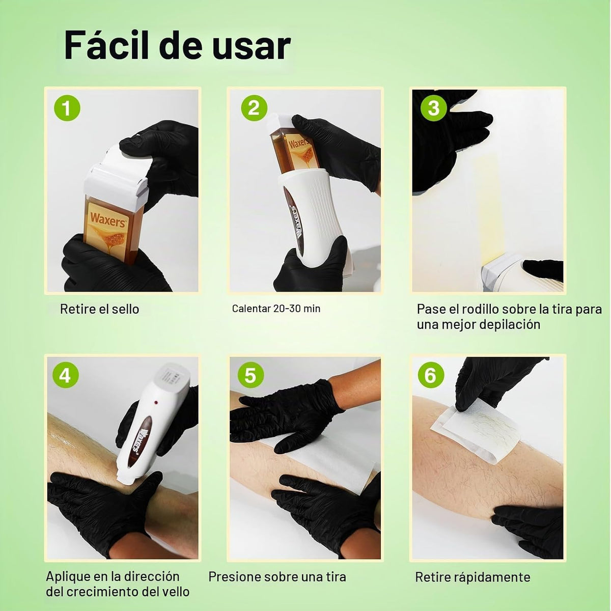 Kit de cera en rollo Waxers, rodillo de depilación con cera de aloe...