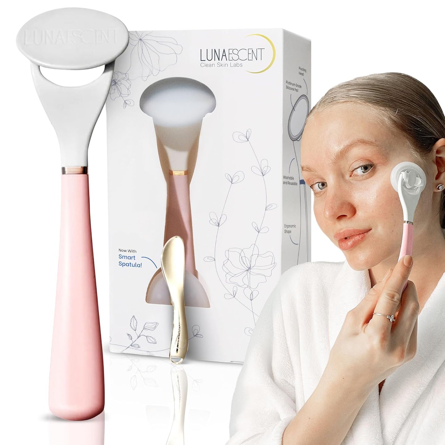 LUNAESCENT Aplicador de suero para cara con espátula, herramienta r...