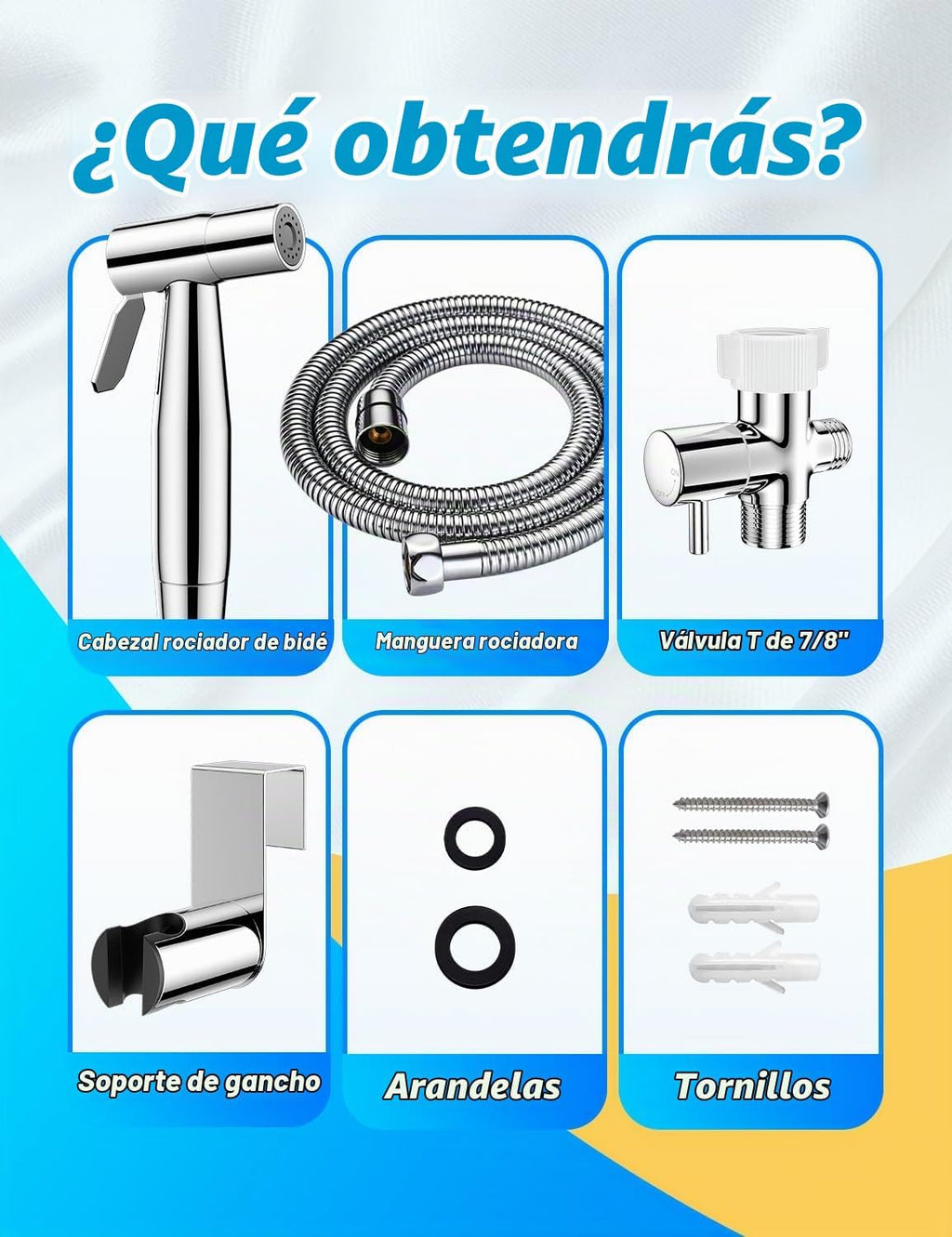 BRITULIF - Pulverizador de bidé para inodoro, presión ajustable, cr...