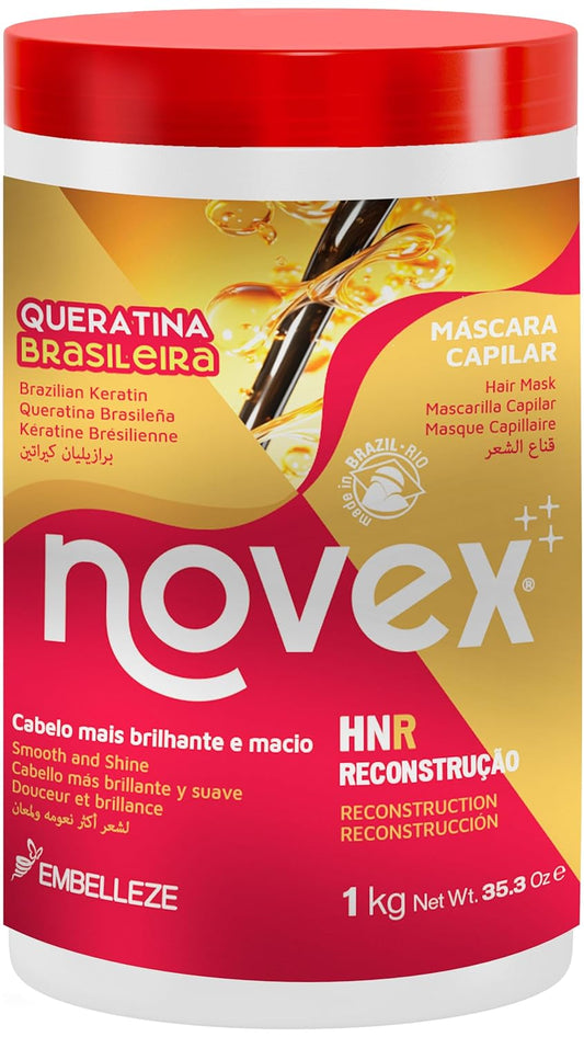 Novex Mascarilla de queratina brasileña de acondicionamiento profun...