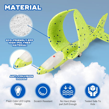 Paquete de 3 juguetes de avión lanzador para niños, avión planeador...