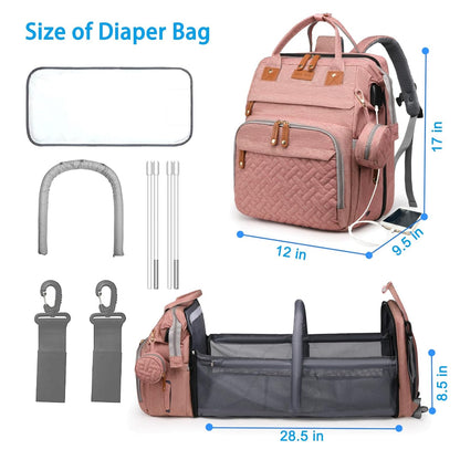 Jeryswet - Mochila para pañales con cambiador, impermeable, de gran...