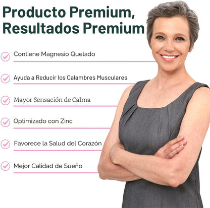 Organics Ocean Glicinato de magnesio puro con zinc - Suplemento de...