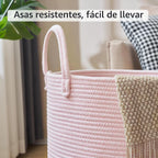 YOUDENOVA Cesta para Ropa Sucia, Cesta de Lavandería Tejida de 58L...