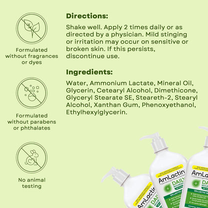 AmLactin Daily Nourish 12% - Loción corporal de 14.1 oz con 12% de...